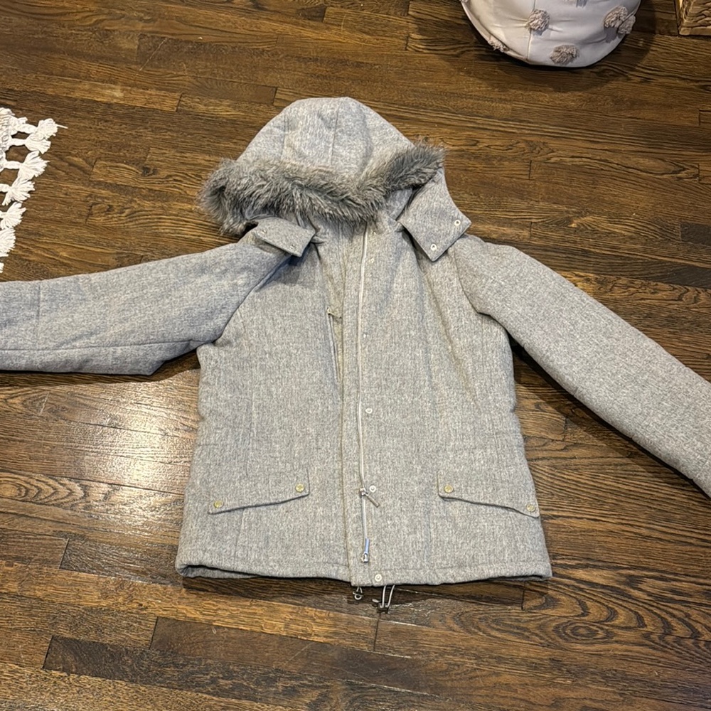 Grey lined wool winter coat